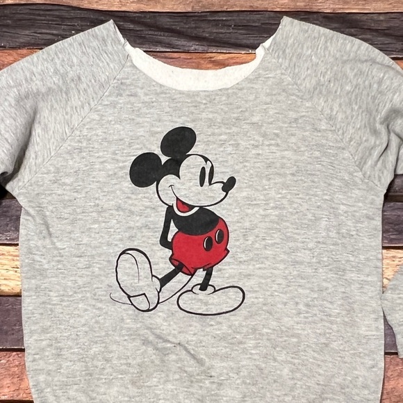 Vintage Mickey Mouse Cartoon Comic Disney World Gray Sweatshirt Womens - Picture 4 of 4